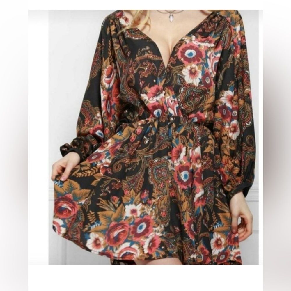 Free People High Plains Printed Boho Dress Size XS